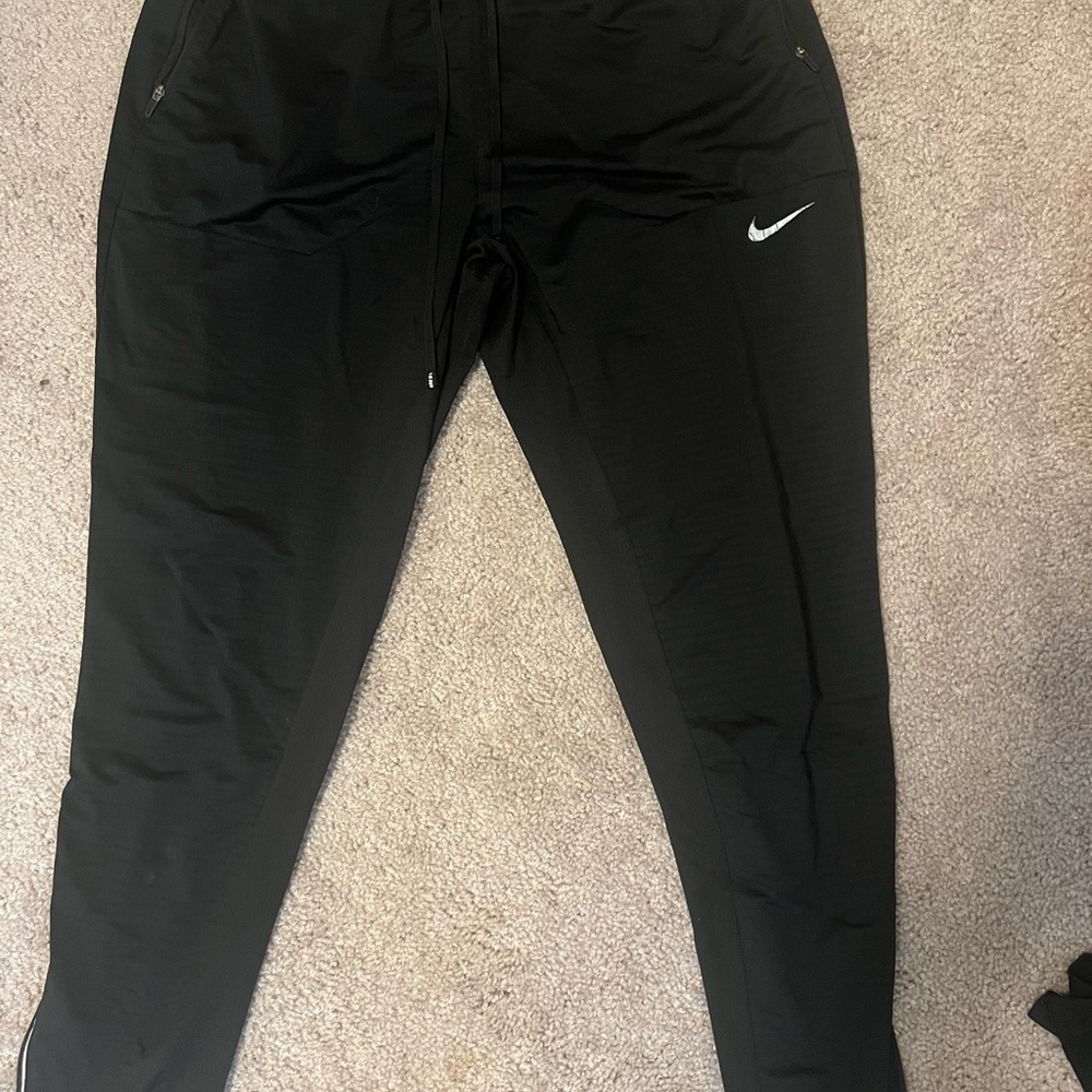 Nike Black Pants with White Swoosh